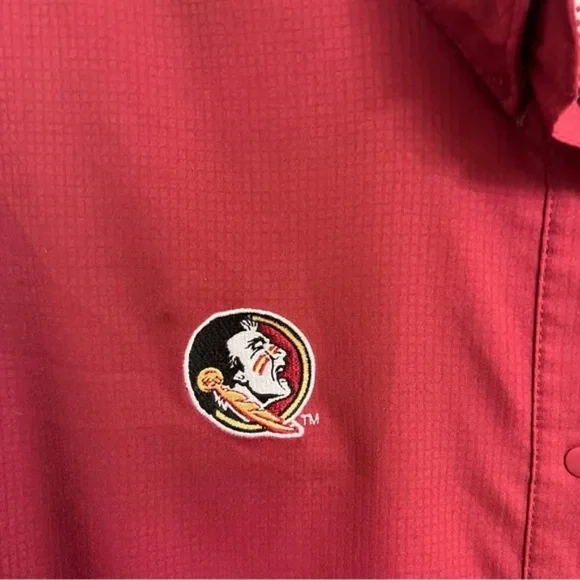 Columbia PFG Omni-Shade men’s Garnet Short Sleeve performance FSU Shirt large - Picture 3 of 9